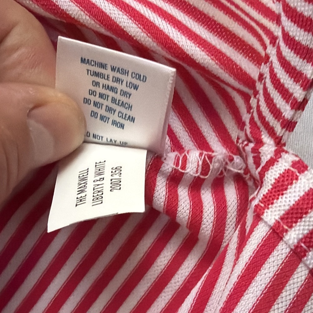 Holderness & Bourne Polo Shirt Mens Size L Red White Striped Golf Short Sleeve - Picture 7 of 9